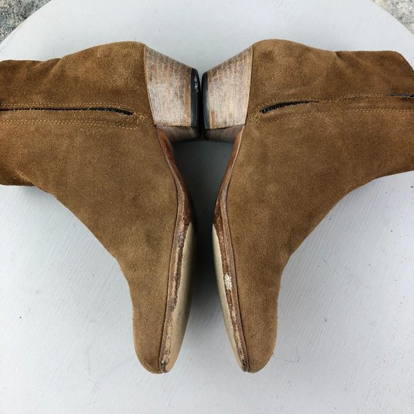 Woman by Common Projects Women's EU 36 (US 6) Brown Leather Side Zip Ankle Boots - Picture 9 of 14
